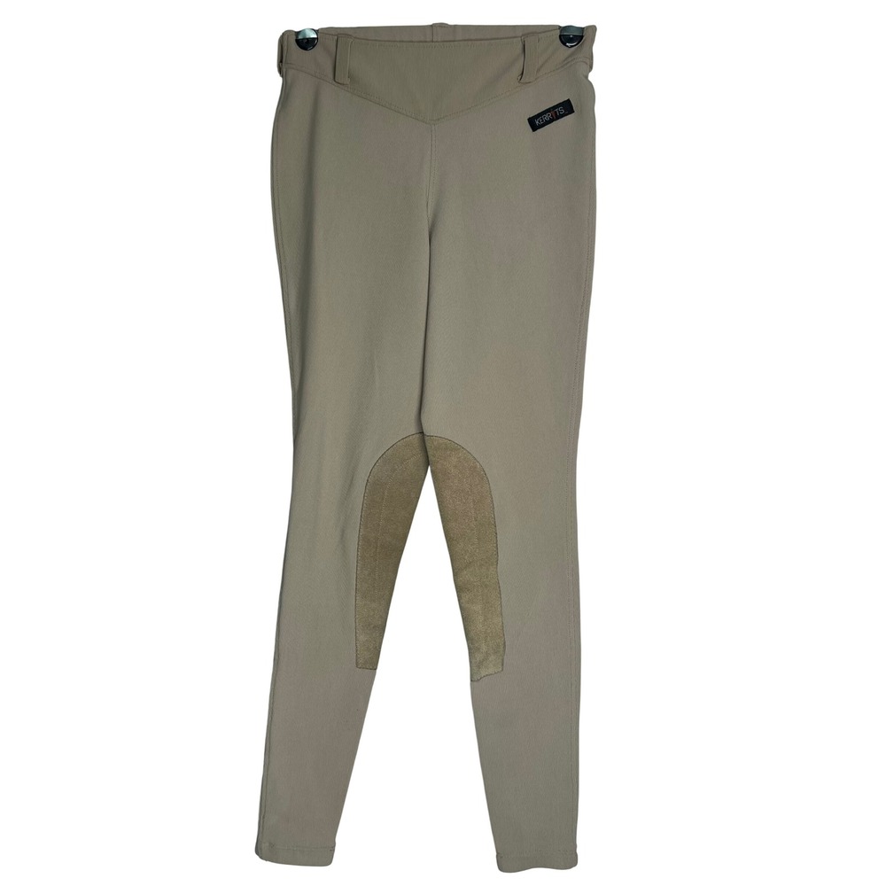 Kerrits Womens Tan Ribbed Knee Patch Riding Breeches Made in USA Size M